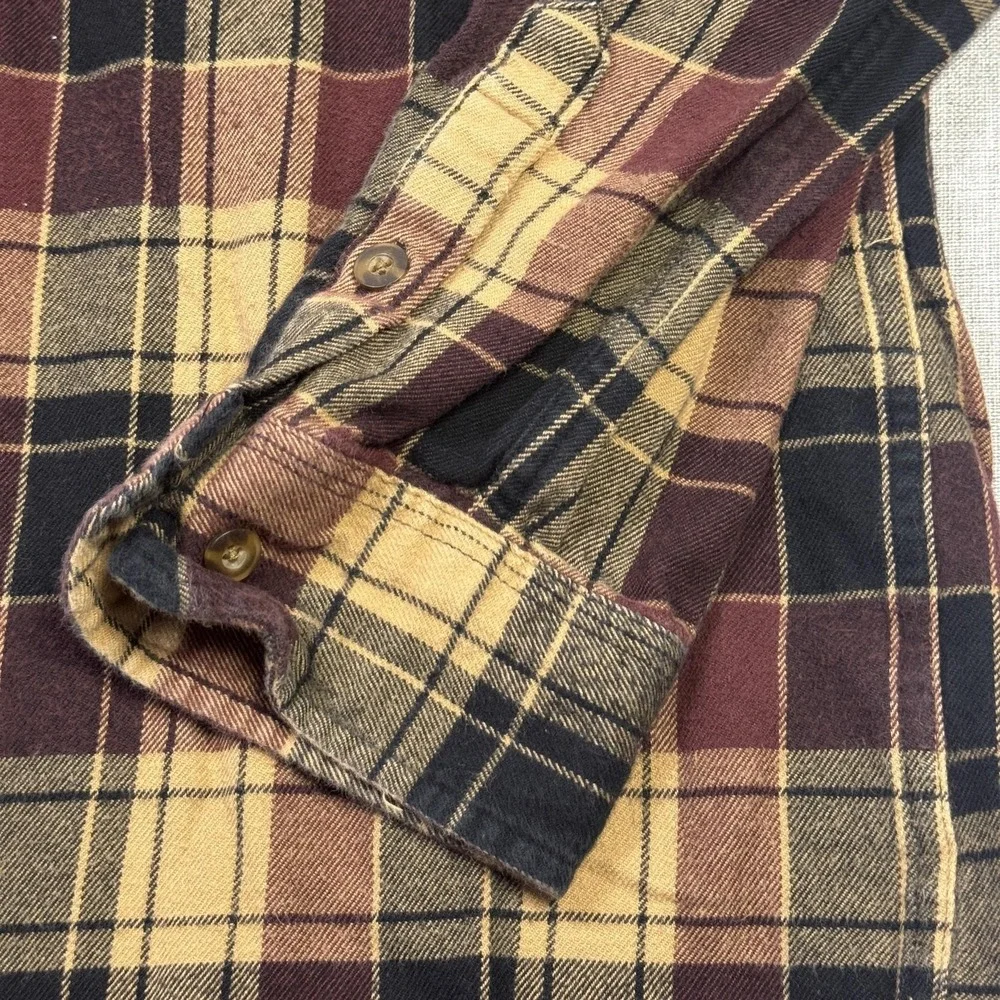 Carhartt Flannel Shirt Men L Multicolor Plaid Long Sleeve Button Cotton Workwear
